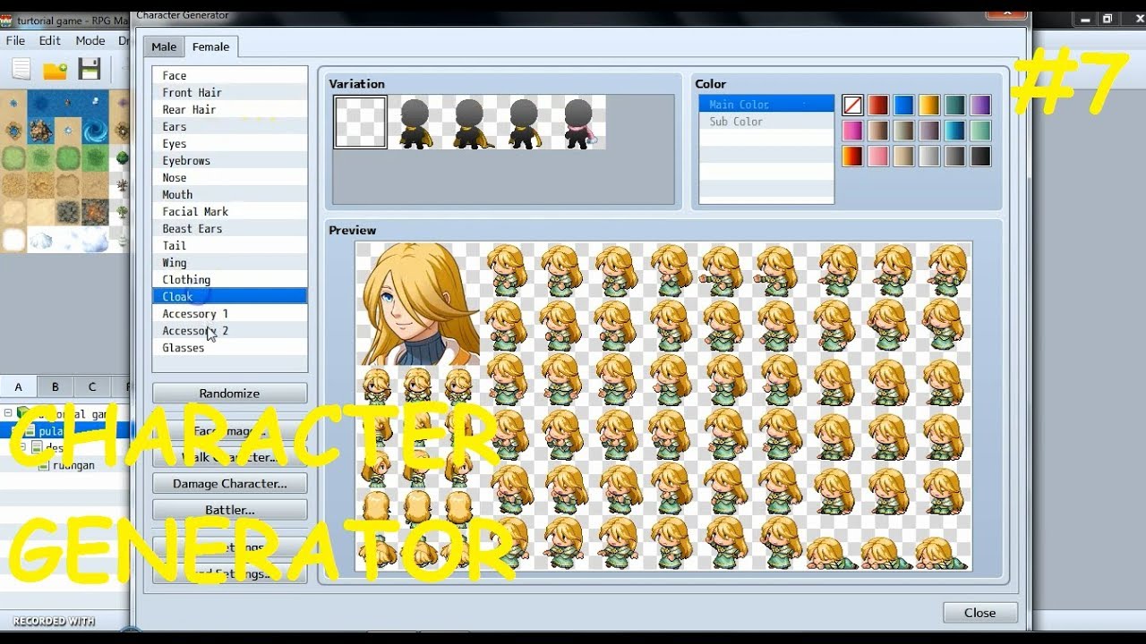 Tutorial RPG Maker MV #7 - CHARACTER GENERATOR !