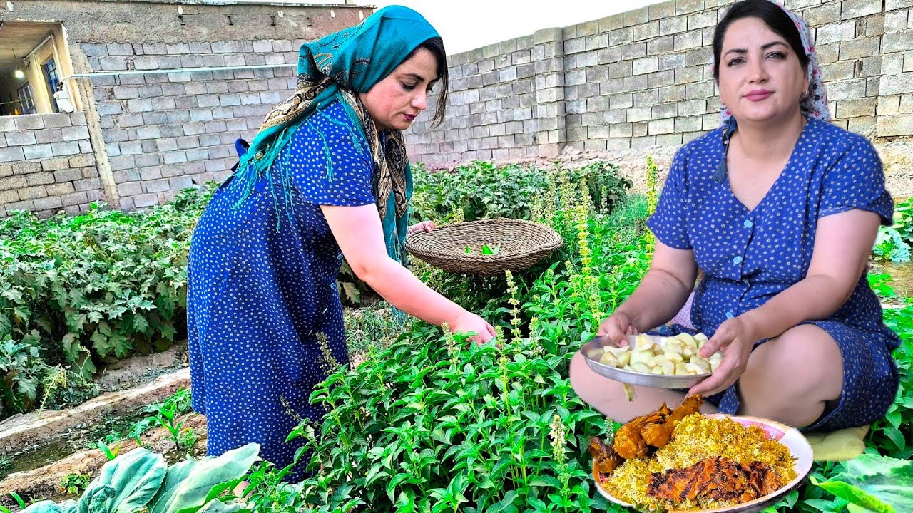 Village Life in Iran – Cooking Baghali Polo with Lamb Shank & Making Apple Jam
