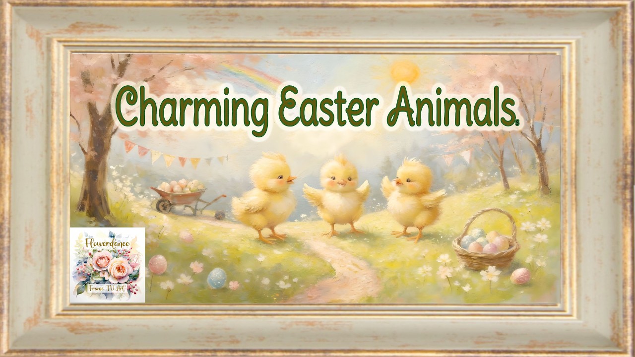Charming Easter Animals | Perfect Computer Background Screensaver for Teachers | 20 Scenes, 2 Hrs.