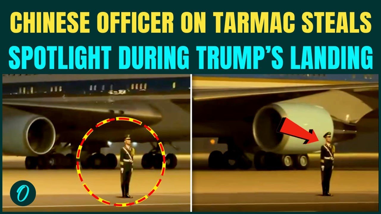 Chinese Officer HIJACKS Trump&rsquo;s Spotlight; Stands Still as Trump&rsquo;s Air Force One Passes By | VIDEO