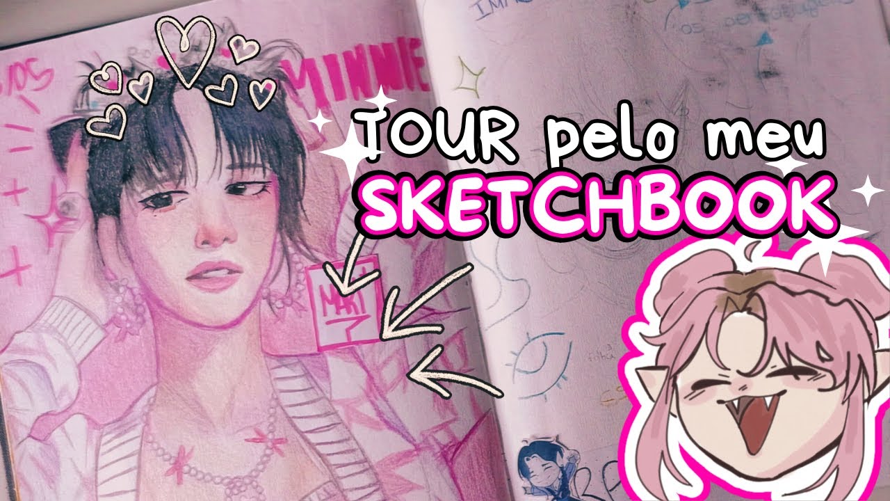 Tour pelo meu sketchbook!! 💖💖