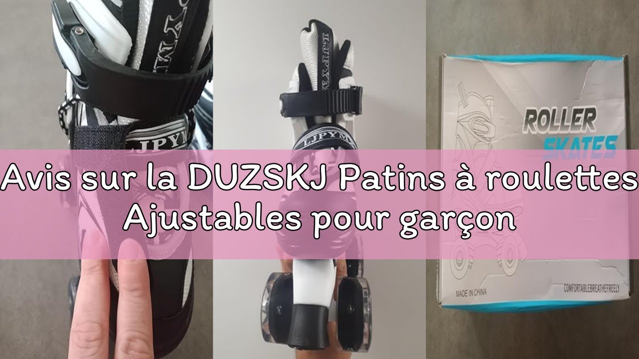 Avis sur la DUZSKJ Patins à roulettes Ajustables pour garçons Filles Enfants débutants, 4 Tailles de