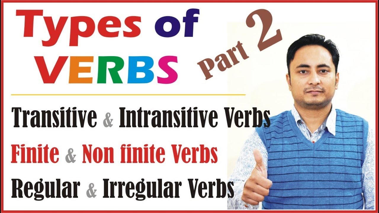 Types of Verbs: Regular and Irregular verbs Finite and Nonfinite verbs Transitive Intransitive verbs