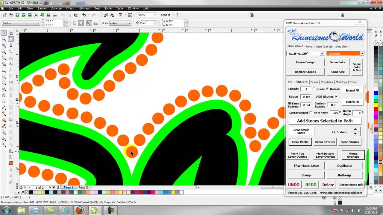 How to make a Multi-Dec HTV / Rhinestone Design with the TRW Stone Wizard Software