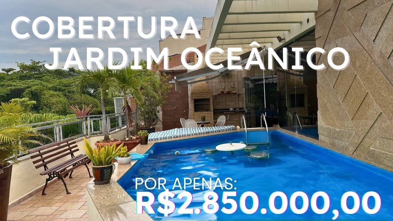Cobertura linear no Jardim Oceânico com piscina | 303m² | A poucos passos da praia