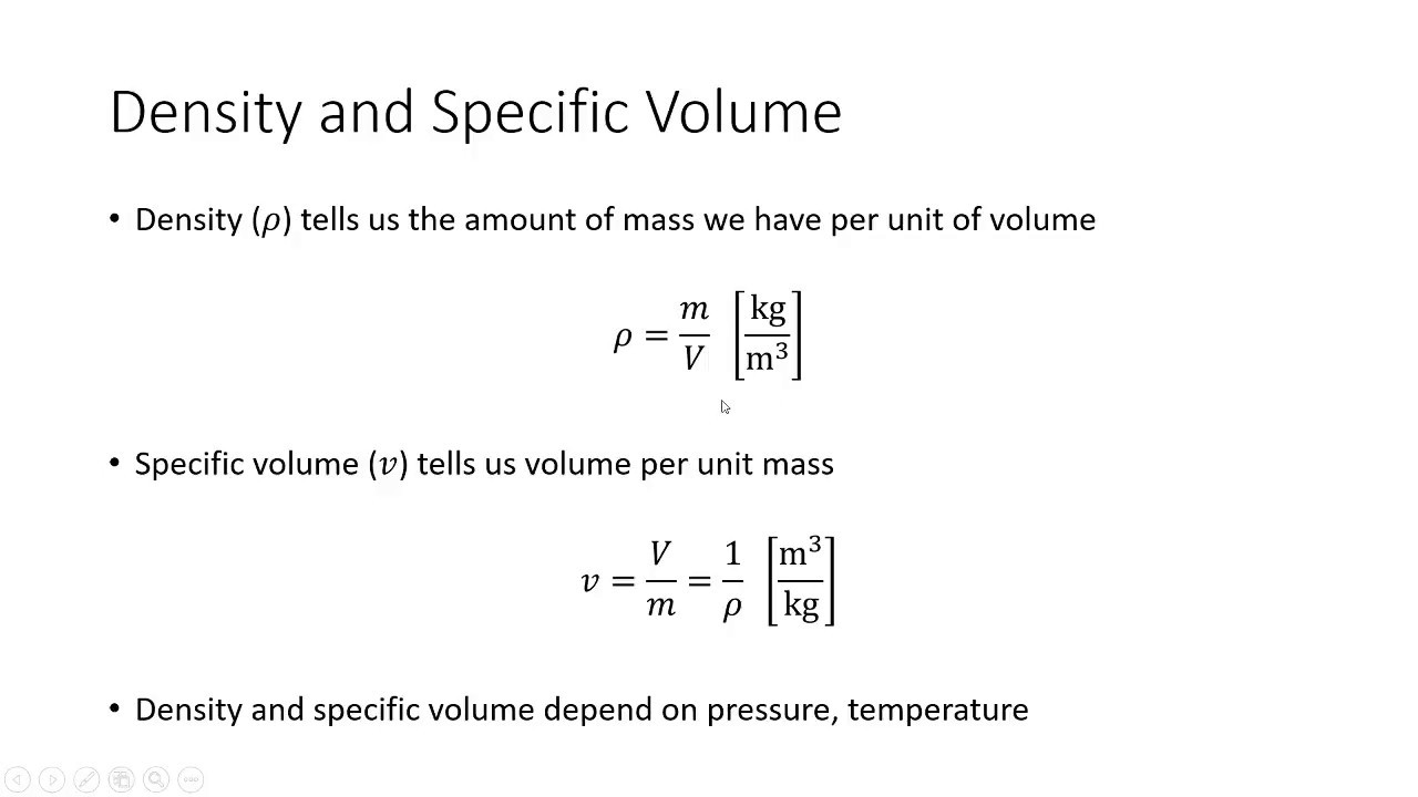 Thermodynamics - Units, Density, and Specific Volume