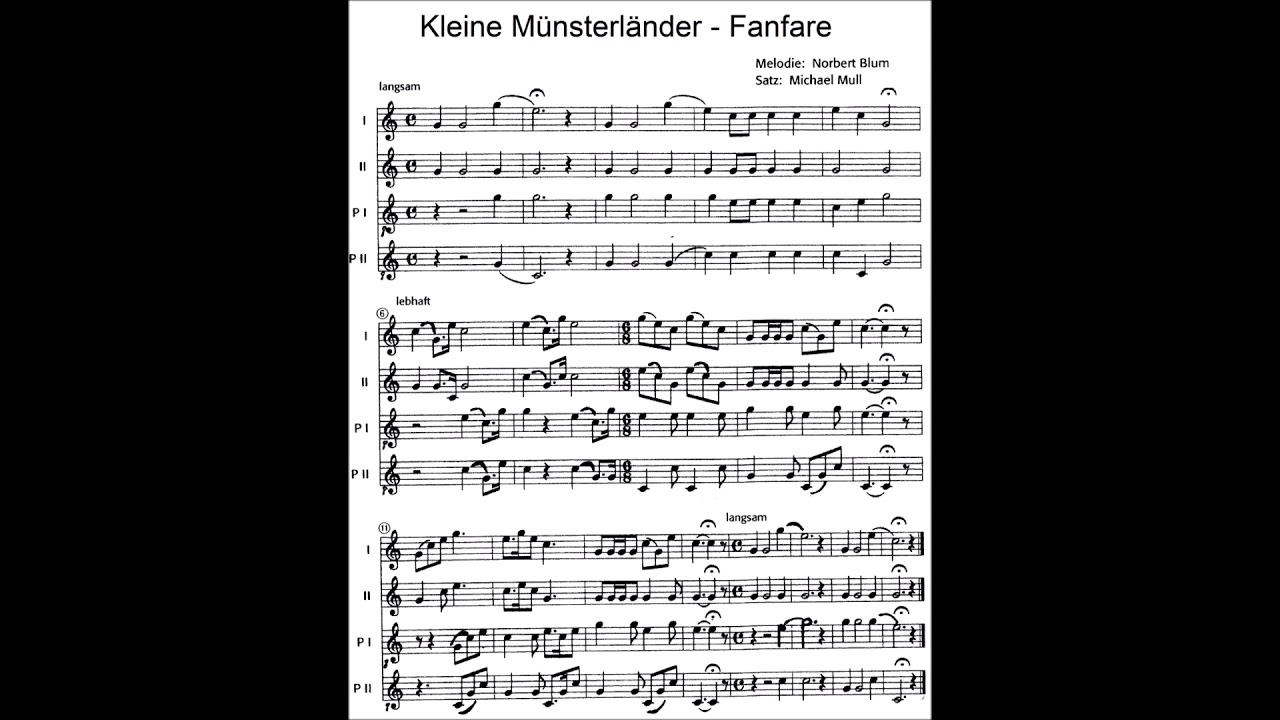 Kleine Münsterländer-Fanfare für Pless- und Parforcehörner in B