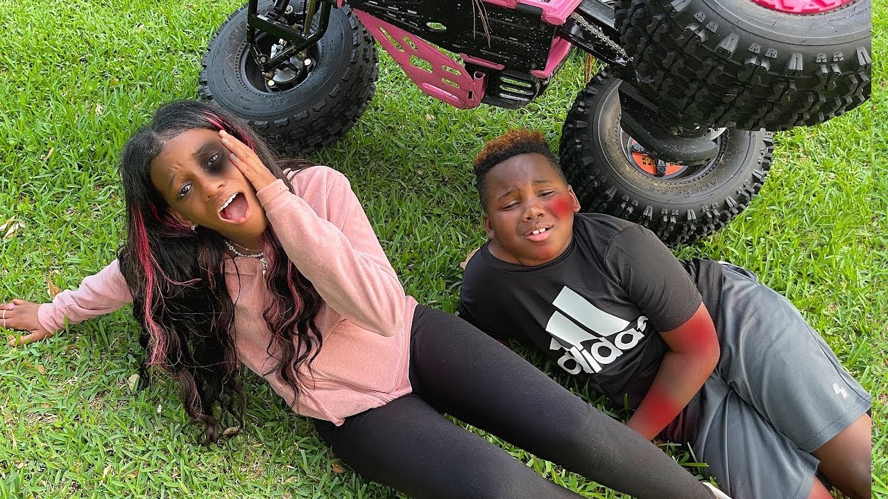 Kids RIDE ATV And  Don't Listen And Gets Hurt, SHE LEARNED HER LESSON
