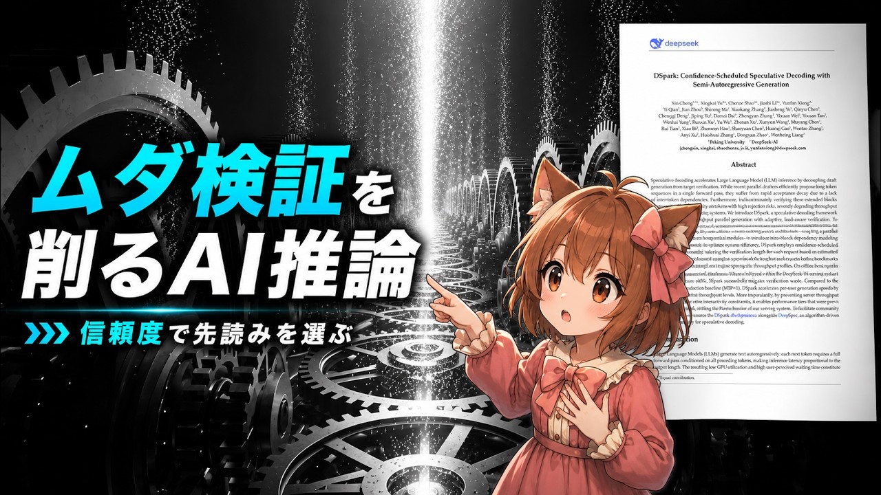 DSpark: Confidence-Scheduled Speculative Decoding with Semi-Autoregressive Generation【論文解説シリーズ】