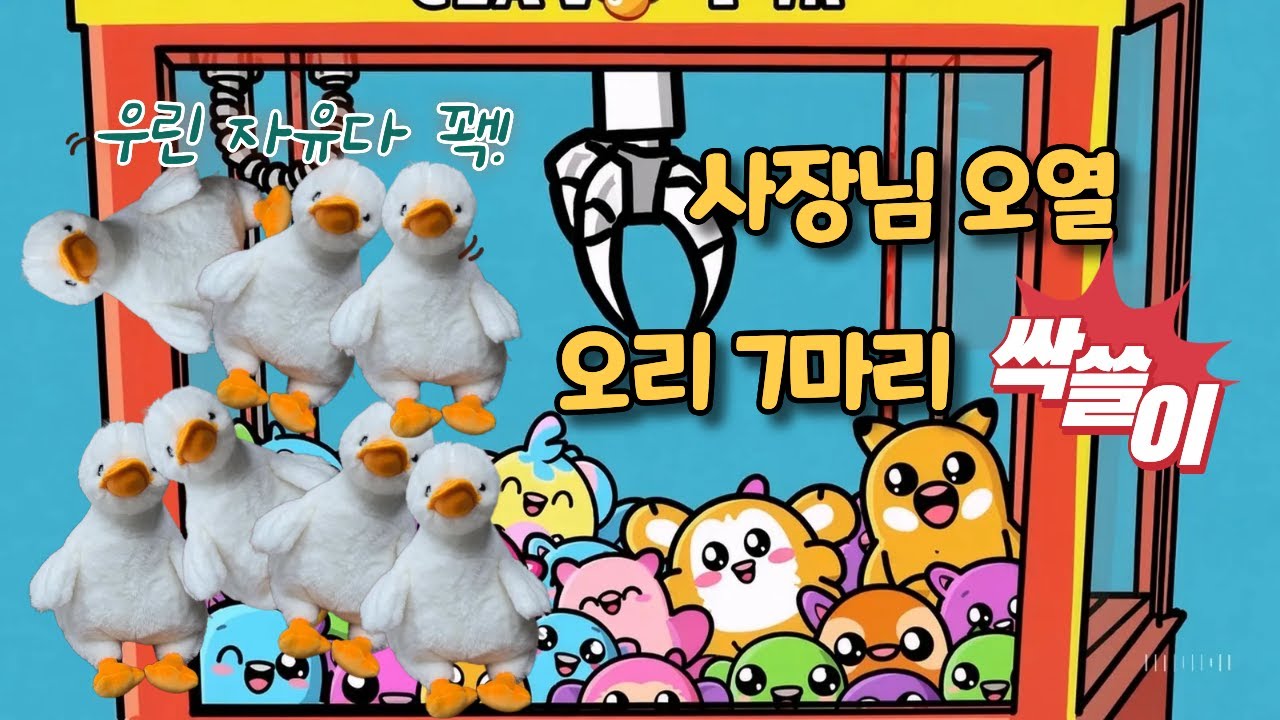 뽑기 기계에 오리가 씨가 말랐습니다.. 7남매 전원 구출 성공한 전설의 영상 🦆