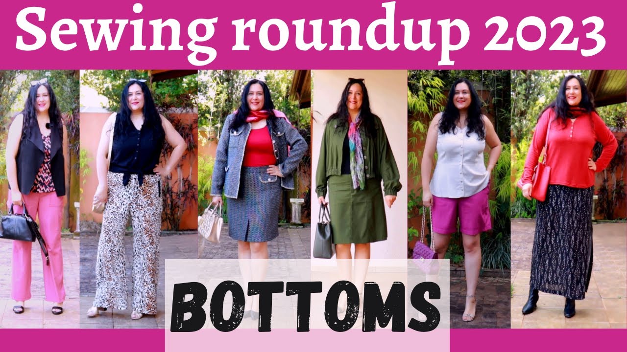 All the BOTTOMS I made in 2023! Modeled & twirled. Knit & woven. Roundup Fashion 
