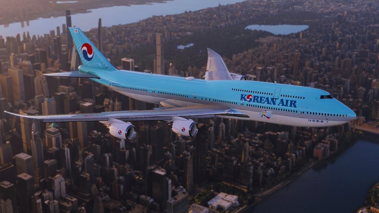 Korean 747-8 Insane New York Night Landing | Seoul - New York | MSFS2020
