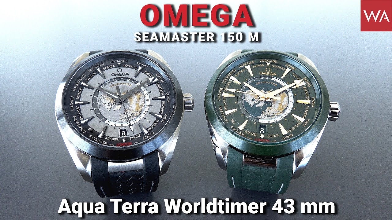 OMEGA Seamaster Aqua Terra Worldtimer 2023. Titanium & Steel Case, Black & Green Dial.
