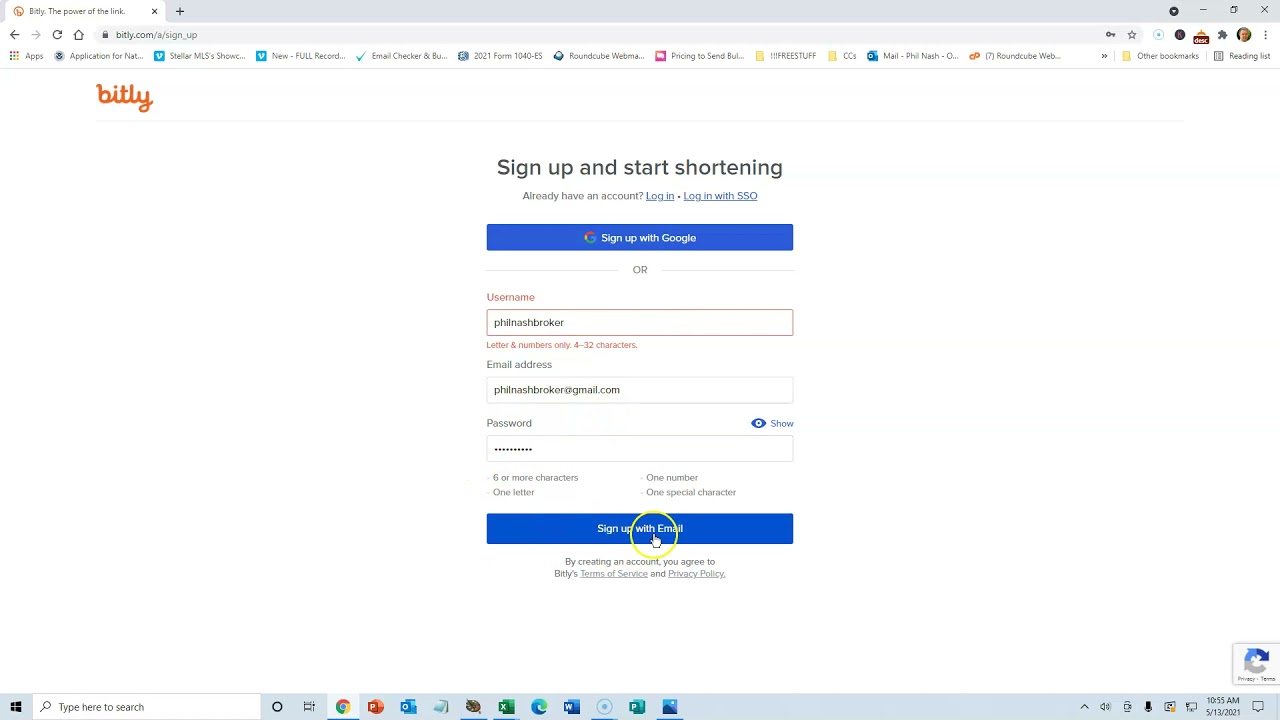 Open Bitly Account