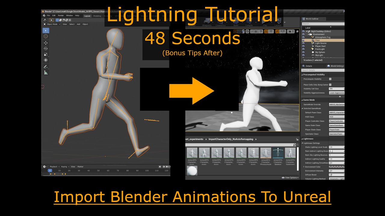 Speed Tutorial: How to import Blender animations to Unreal and fix common problems.