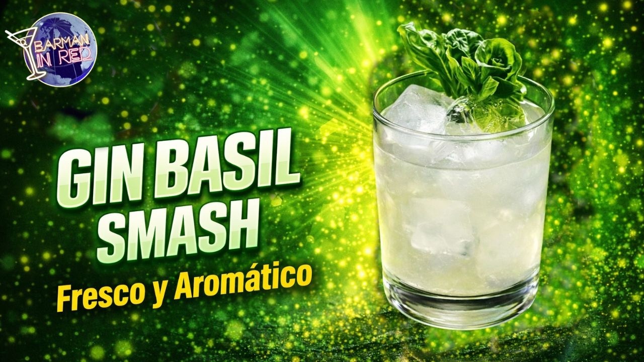 como hacer el rico coctel GIN BASIL SMASH | Barman in Red