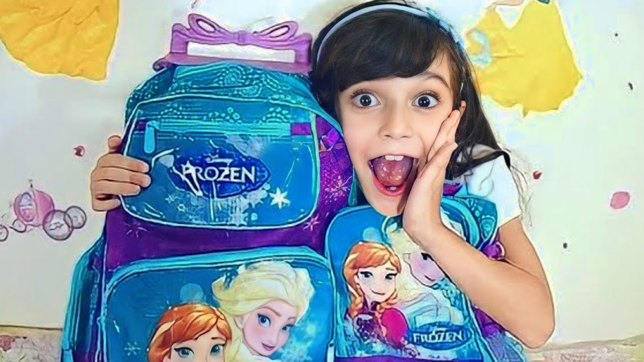 MEU MATERIAL ESCOLAR COMPLETO DO FROZEN ★ Mochila, caderno, estojo, lápis e mais! - Canal da Lelê