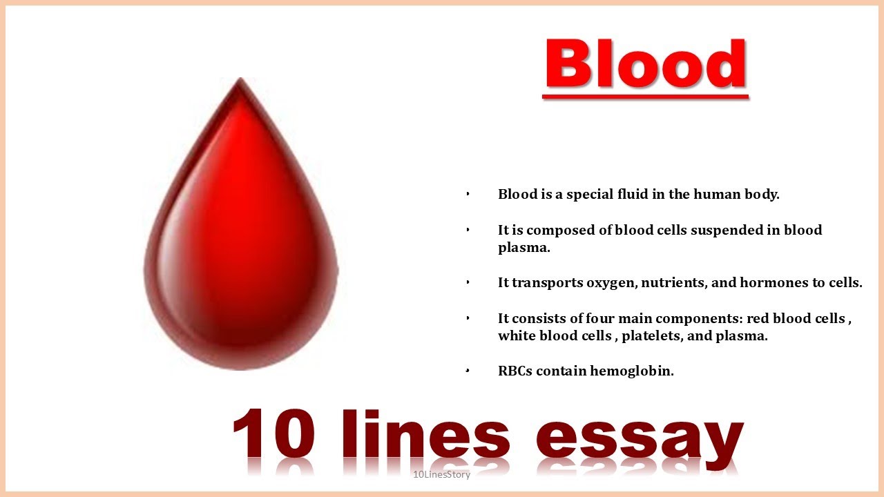 Blood || 10 lines essay || 10 lines on Blood
