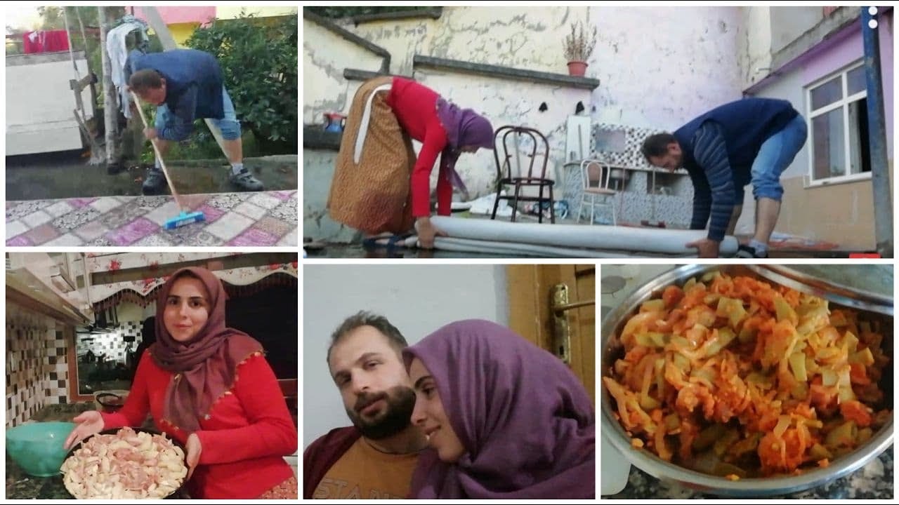 NUMUNELİK HALI YIKAMA💪TURŞU KAVURMASI😋SOBADA TAVUKLU GÜVEÇ🥳