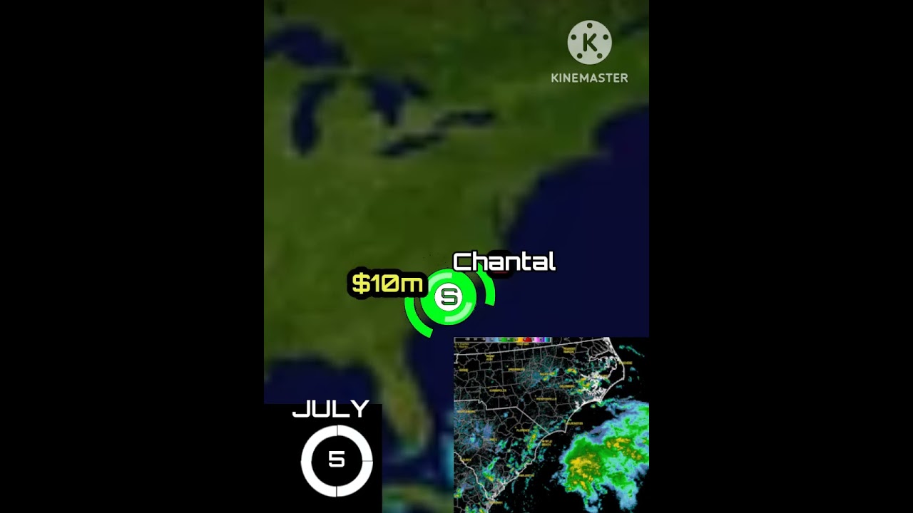 Track of tropical storm Chantal 2025