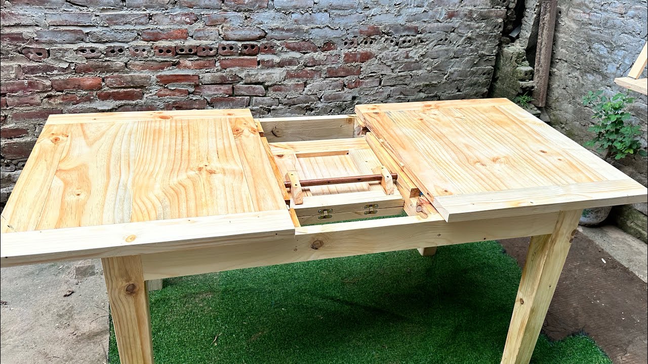 Ideas woodworking // Build a smart extendable dining table