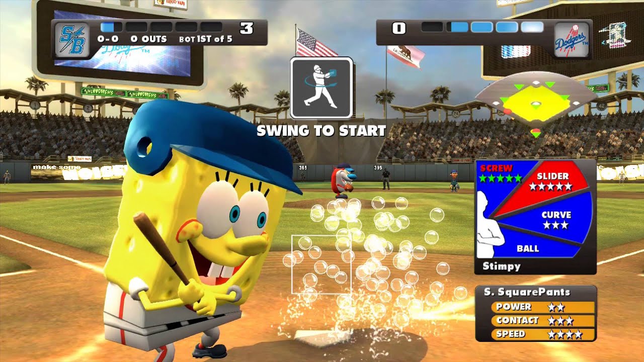Nicktoons MLB Xbox 360 Kinect gameplay Dodger Stadium