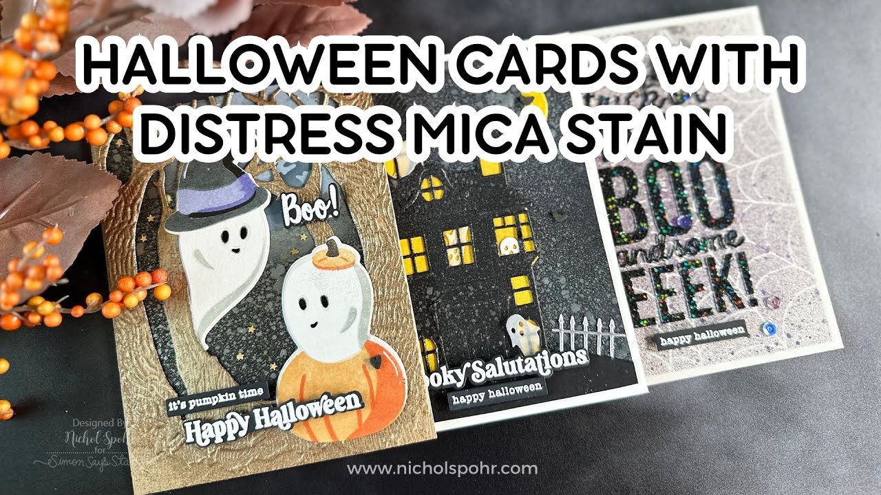 STAMPtember 2023 | Halloween Cards with Distress Mica Stain