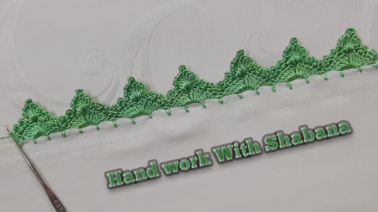 Easy Duapatt sleeves lace design / Crochet lace design/ Asani se banaye Duapatte pe qureshia lace.