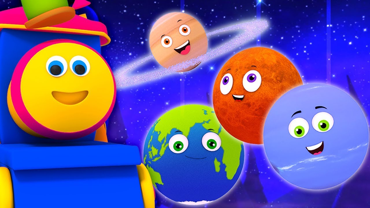 bob kereta api planet lagu | belajar nama planet | Bob Planets Song
