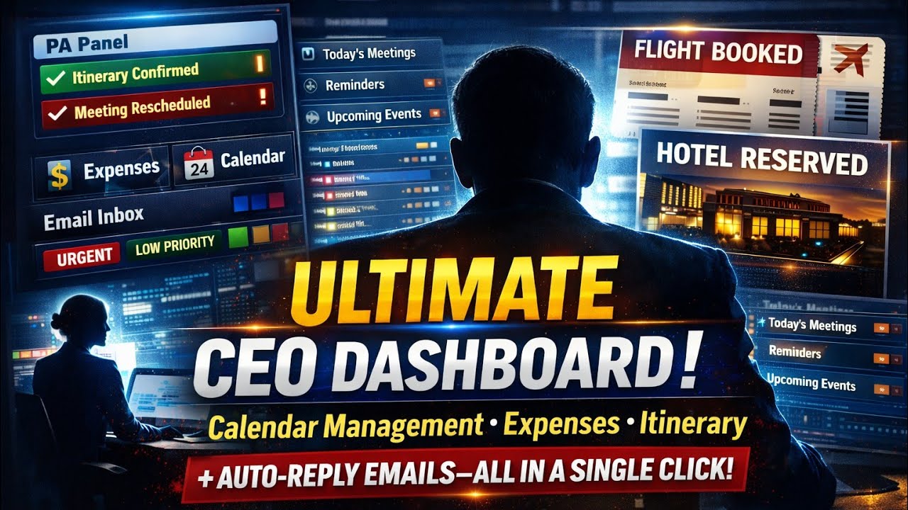 Ultimate CEO Dashboard | Calendar, Expenses, Itineraries, Auto-Reply Emails – Complete Automation