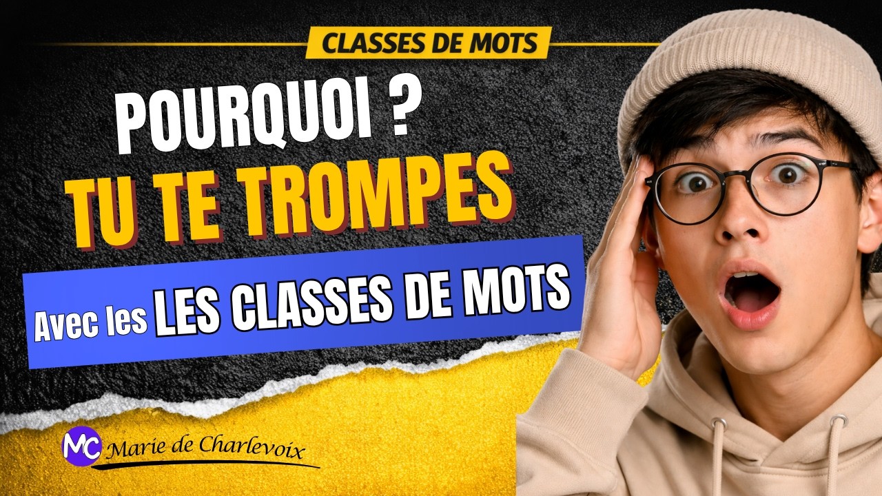 Les classes de mots Cours 1 ✔ EXERCICES + CORRIGÉS sur Marie de Charlevoix TROP TOP 😃