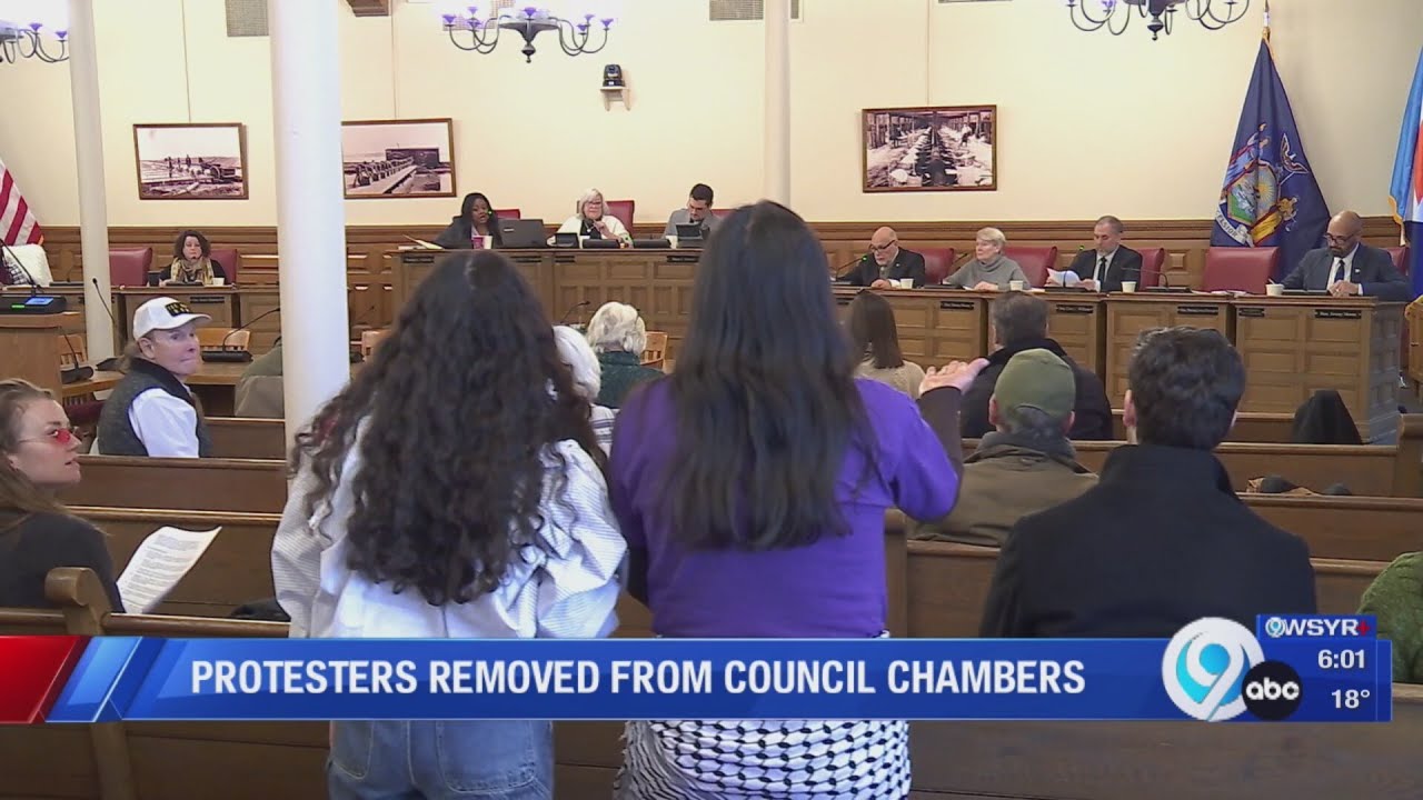Protesters removed from City of Syracuse council chambers