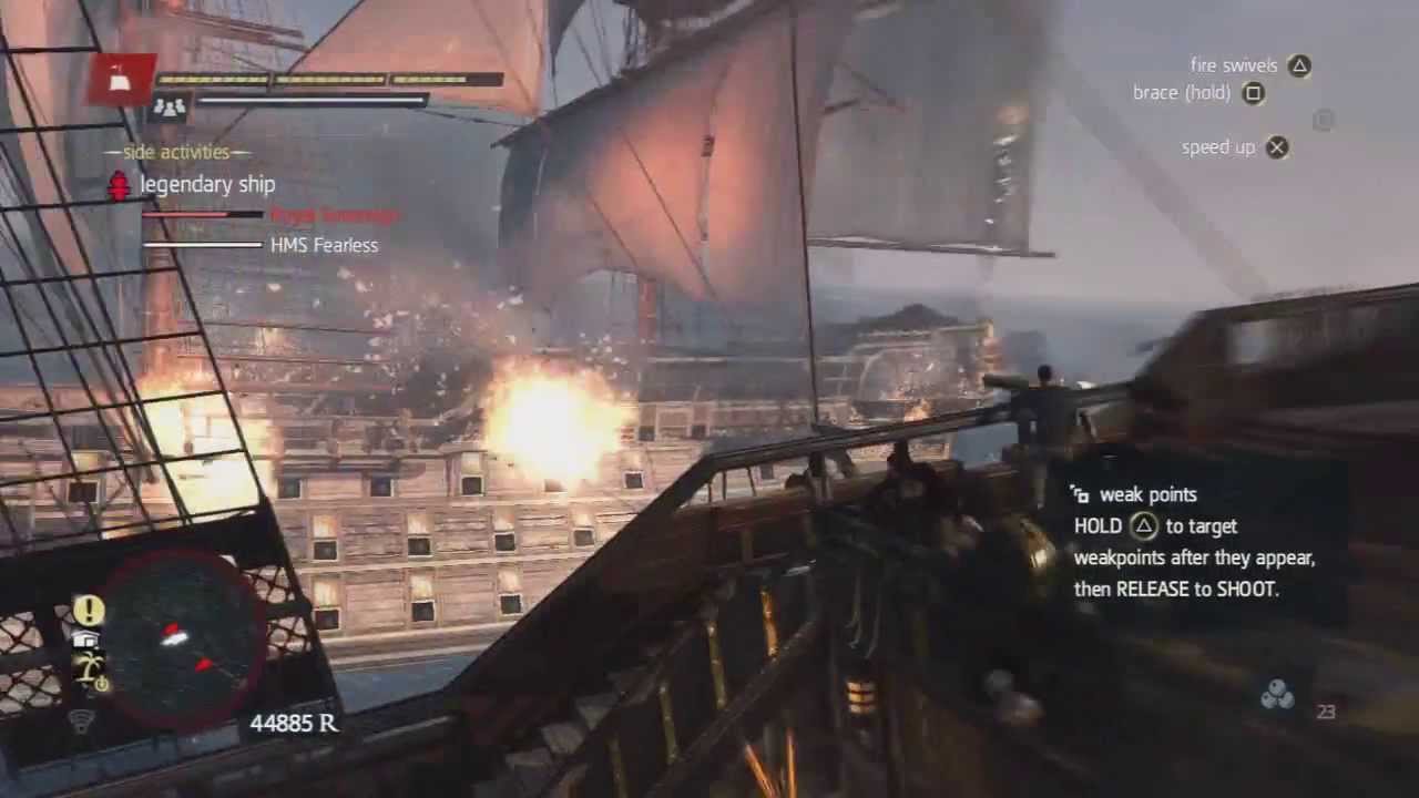Assassin's Creed 4 - Defeating Legendary Ships - HMS Fearless and Royal Sovereign