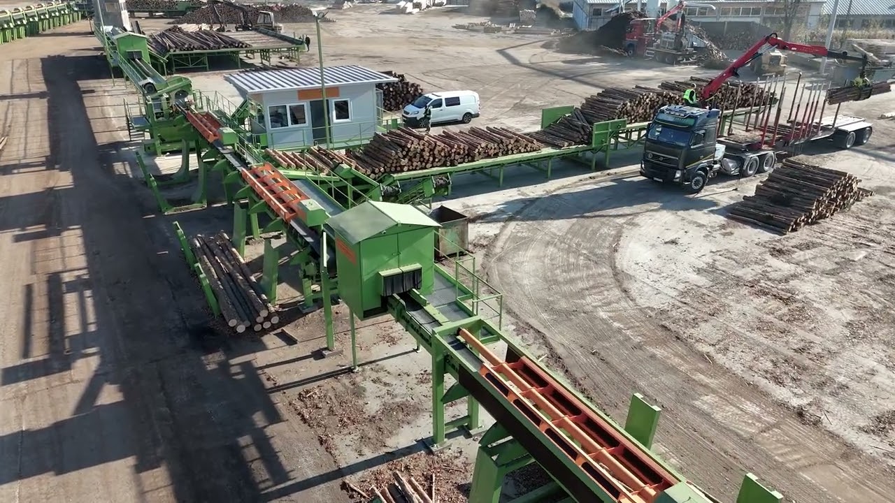 Logs Sorting Line - Short Trip Linia kapująco-sortująca ze skanerem 3D.