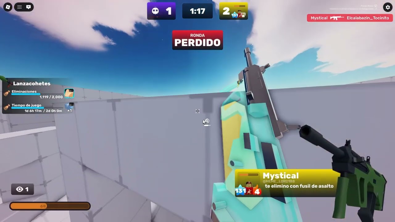 Un PvP muy igualado de 1vs1 de Rivals Roblox