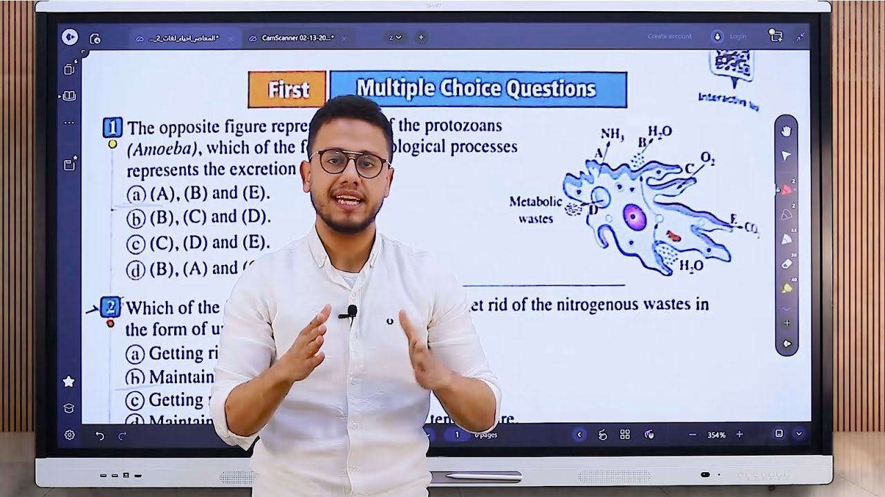 حل اسئله كتاب المعاصر |Excretion in man |lesson 1|Biology|2nd Sec.