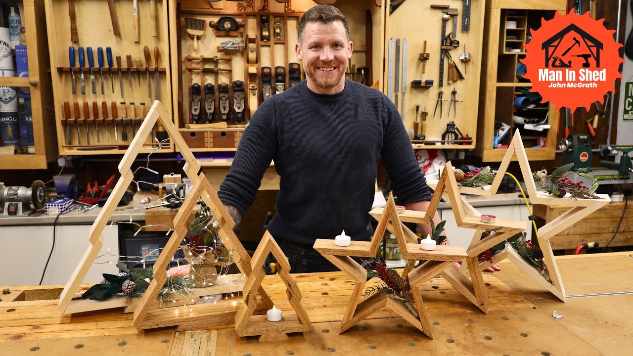 DIY Wooden Christmas Decoration, Trees and Stars. Super Easy!