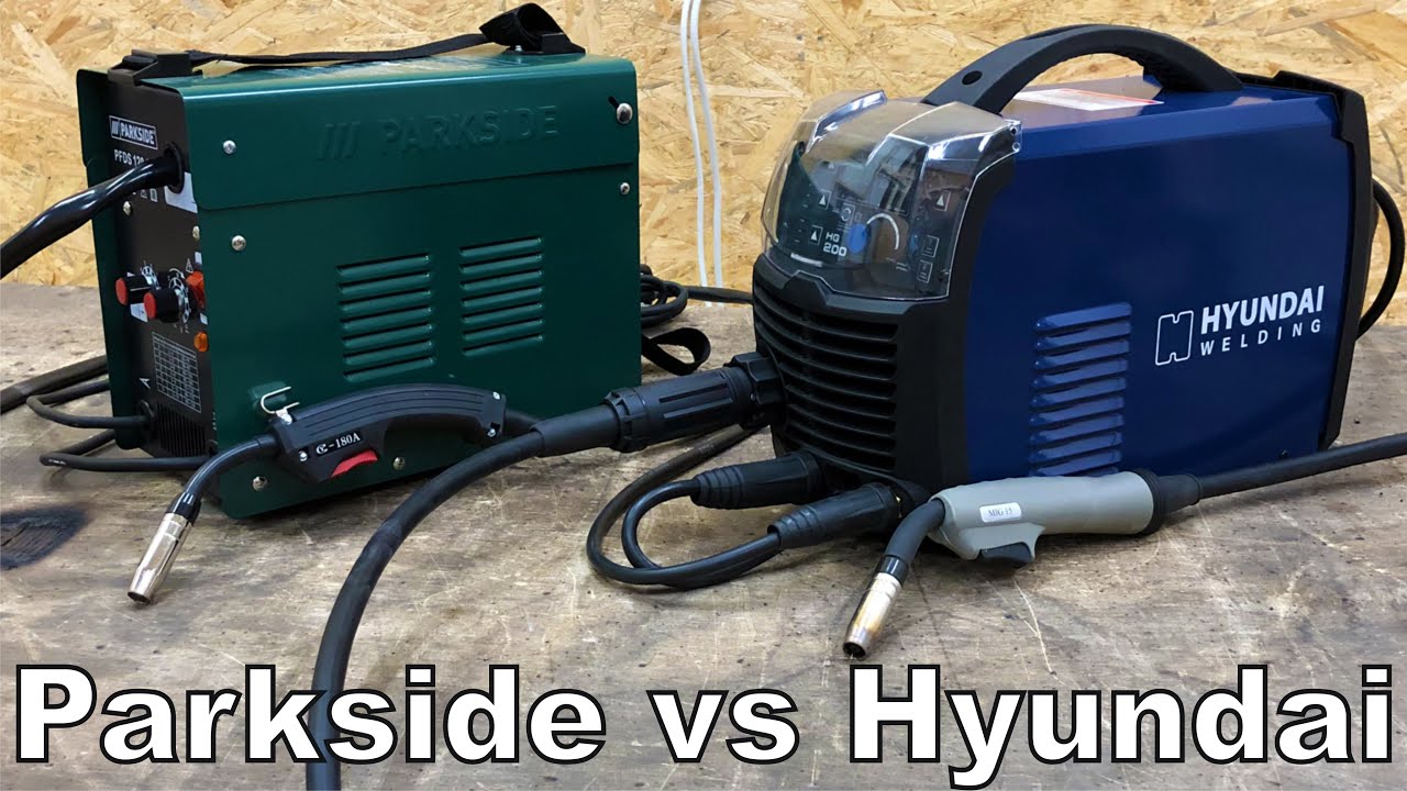 PARKSIDE ® PFDS 120 A2 vs Hyundai HG200 Flux welding machine, welding without gas test