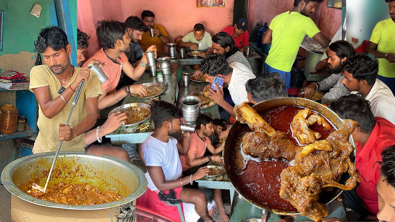 यहाँ लगता है मेला Mutton खाने के लिए Bhagalpur Asarganj बिहार का Famous चूल्हे वाला Meat | Food Vlog