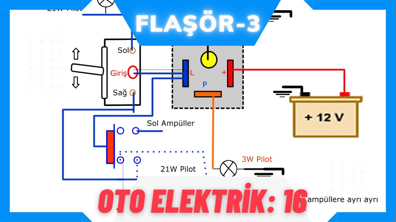 Oto Elektrik  11: FLAŞÖR DEVRESİ KURMAK, FLAŞÖR NASIL ÇALIŞIR? DEVREYE NASIL BAĞLANIR?