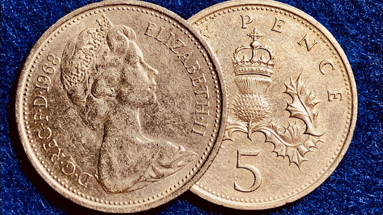 First Year 1968 Five Pence Coin