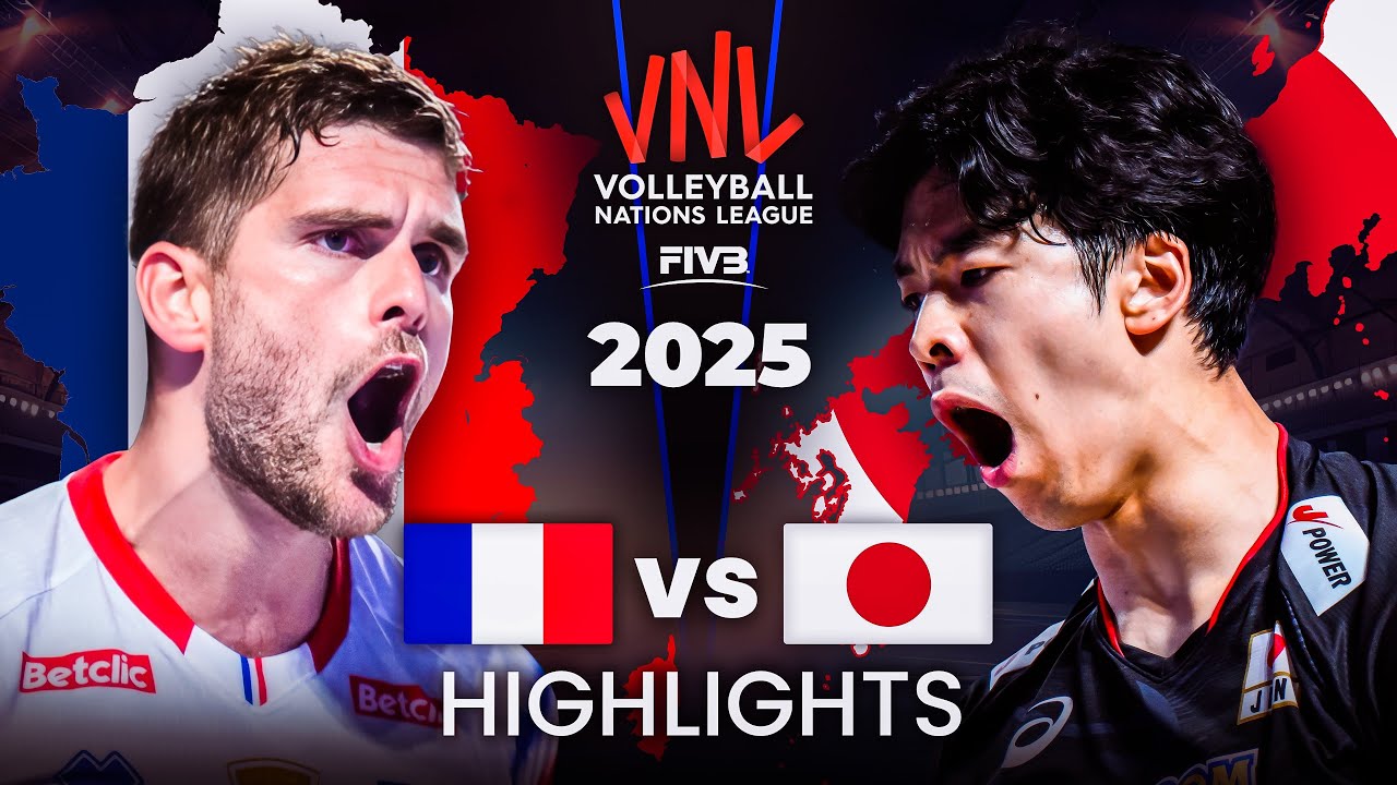 🇯🇵 JAPAN vs FRANCE 🇫🇷 | HIGHLIGHTS | Men's VNL 2025