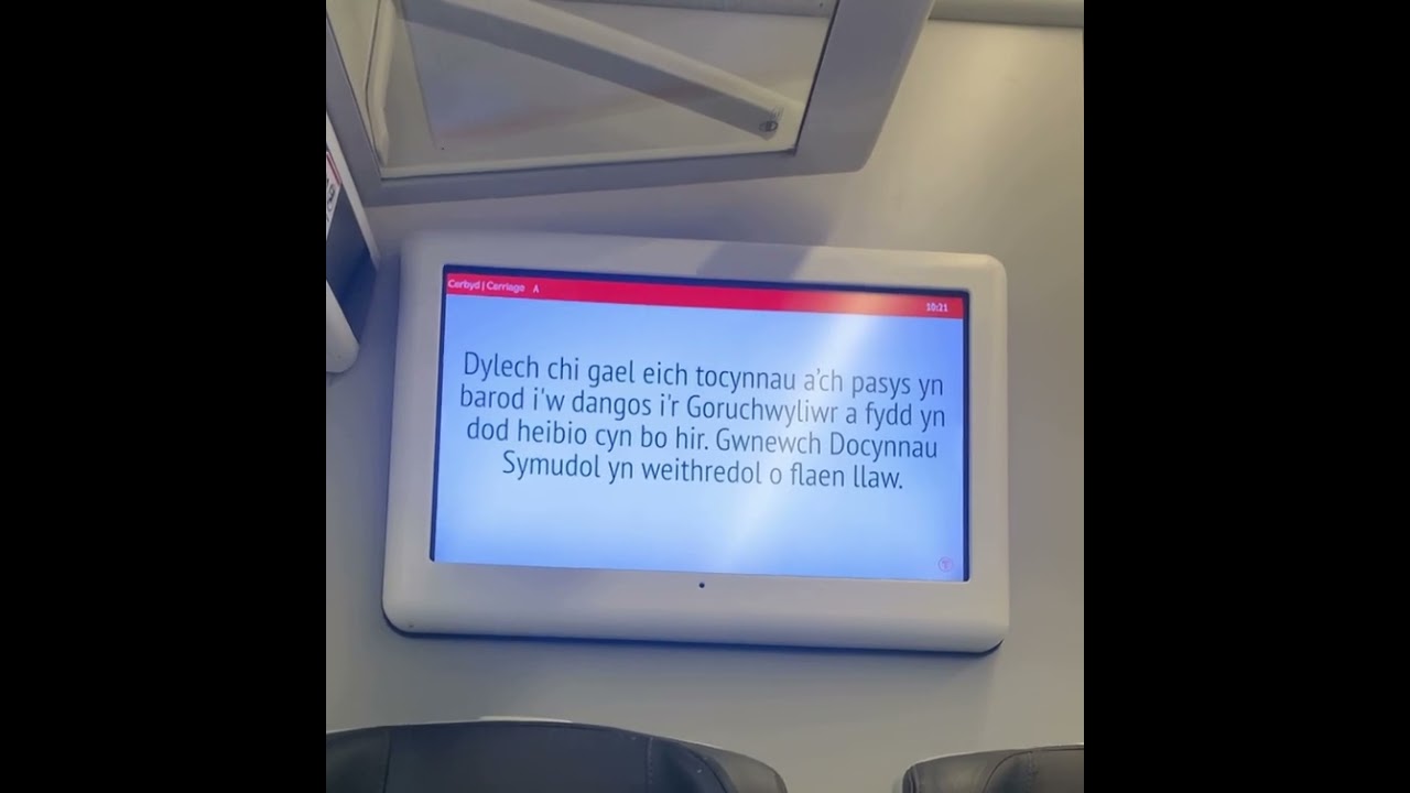 Ticket collection announcement on board a TfW class 197