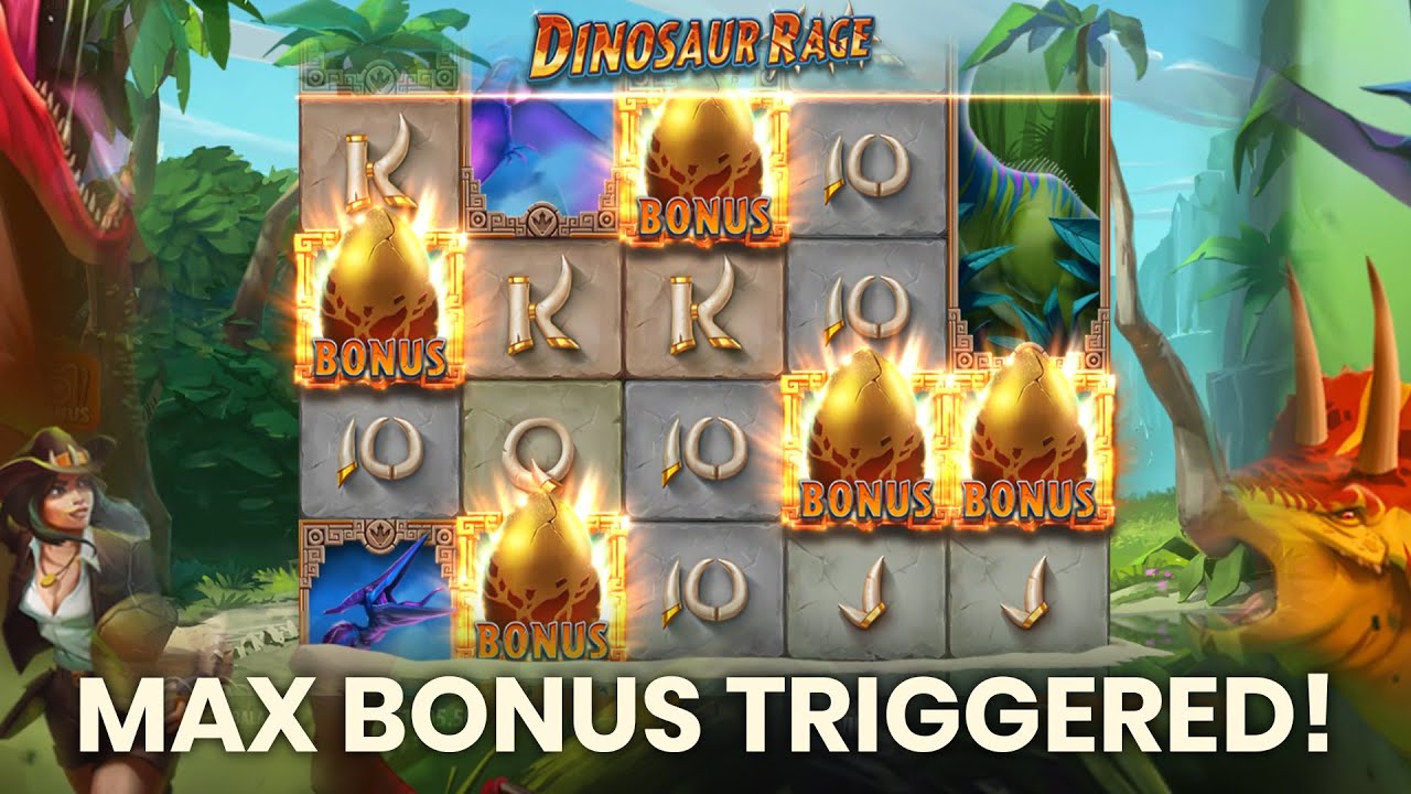 Dinosaur Rage (Quickspin) | 5 Scatter Bonus Trigger & All dinosaurs HUGE win!