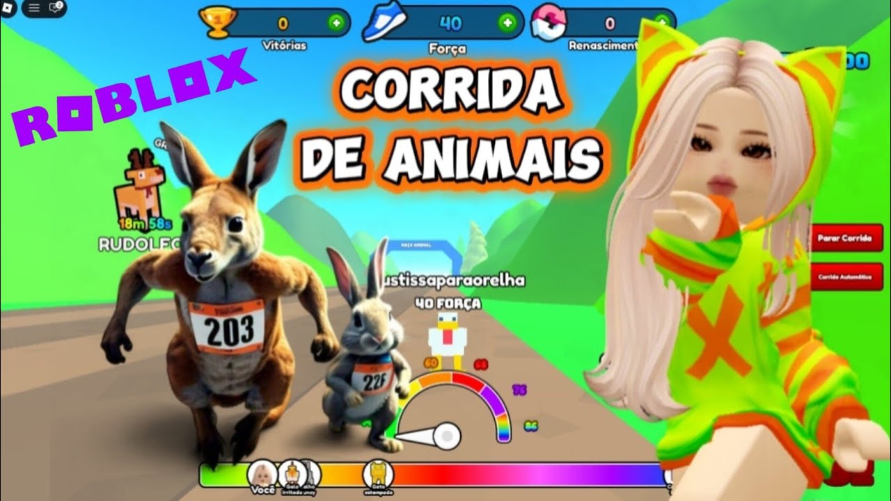 CORRIDA DE ANIMAIS  - O MAIS RAPIDO VENCE - animal racing - roblox