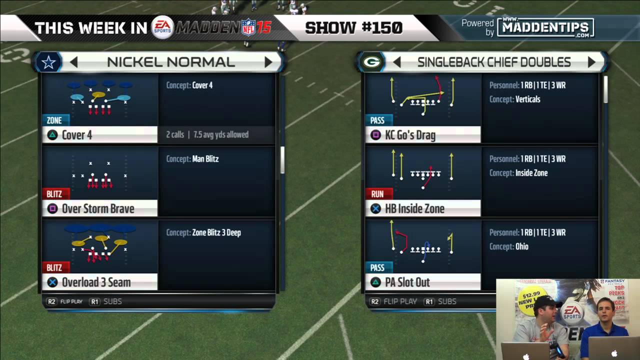 Best Madden 15 Playbook For Pocket Passer?