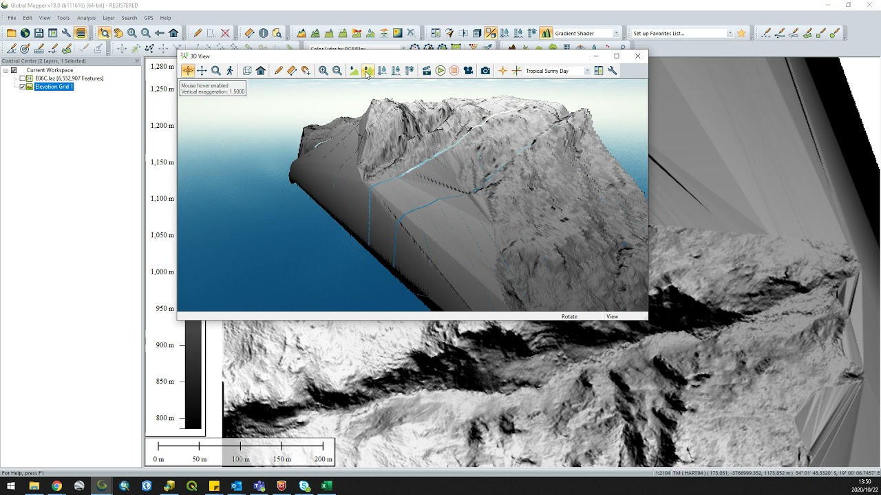 Generating Contours from Point Clouds in Global Mapper
