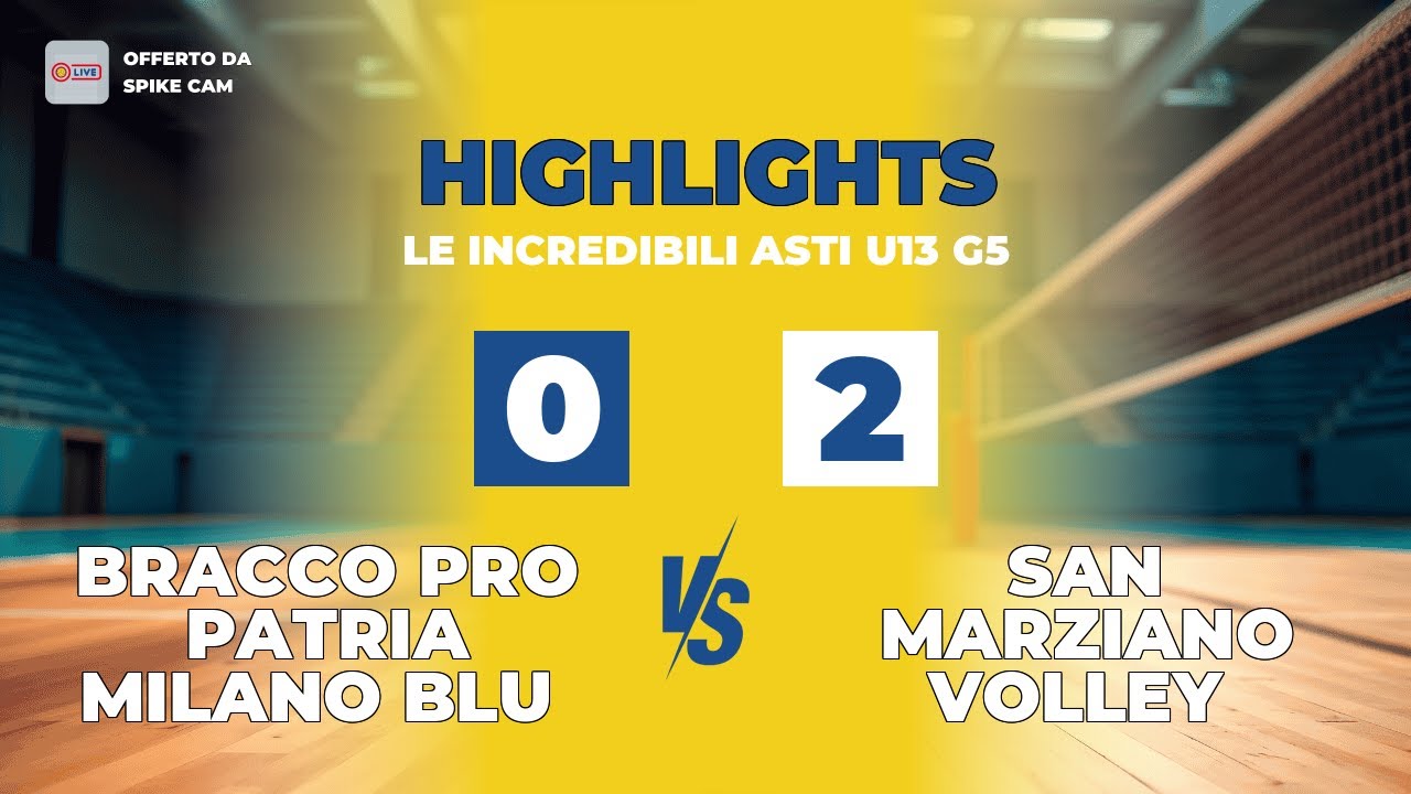 Bracco Pro Patria Milano Blu vs San Marziano Volley | 0-2 | Highlights |  Le Incredibili Asti U13 G5