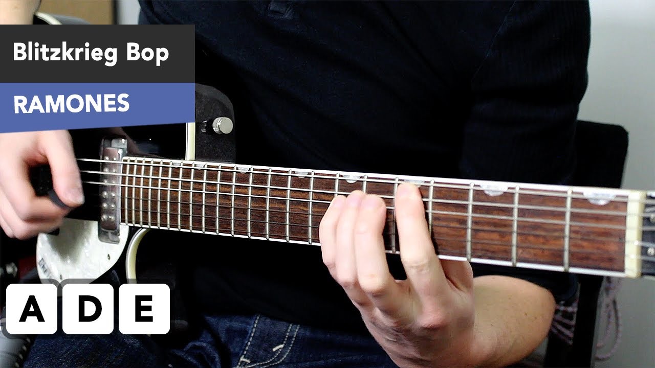 EASY 3 Chord Punk Guitar Song - Blitzkrieg Bop Guitar Lesson - The Ramones