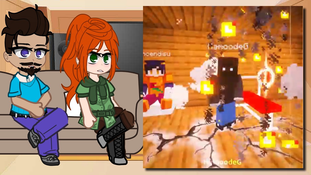 Steve and Alex react to HamoodeG | Gacha reacts to Minecraft | Scary Minecraft Mobs TEAMUP